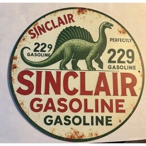 Dino Sinclair Service Metal Sign Used Retro Style Pin Up Gas Oil Station Pump